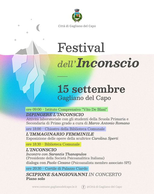 VENERDI' 15 SETTEMBRE 2023 - FESTIVAL DELL'INCONSCIO