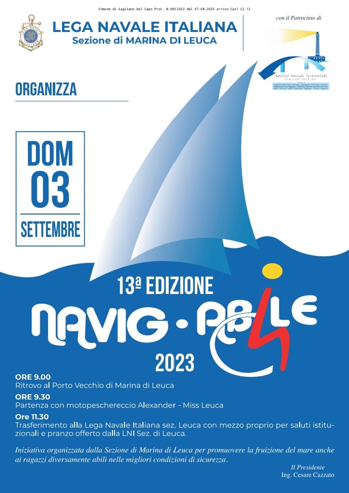 13ESIMA EDIZIONE - MANIFESTAZIONE NAVIG-ABILE 2023